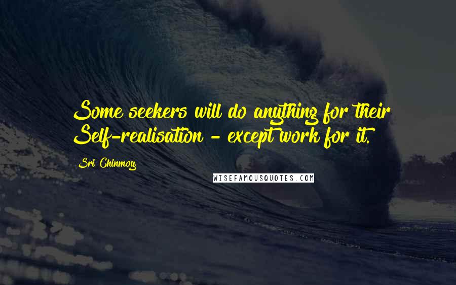 Sri Chinmoy Quotes: Some seekers will do anything for their Self-realisation - except work for it.