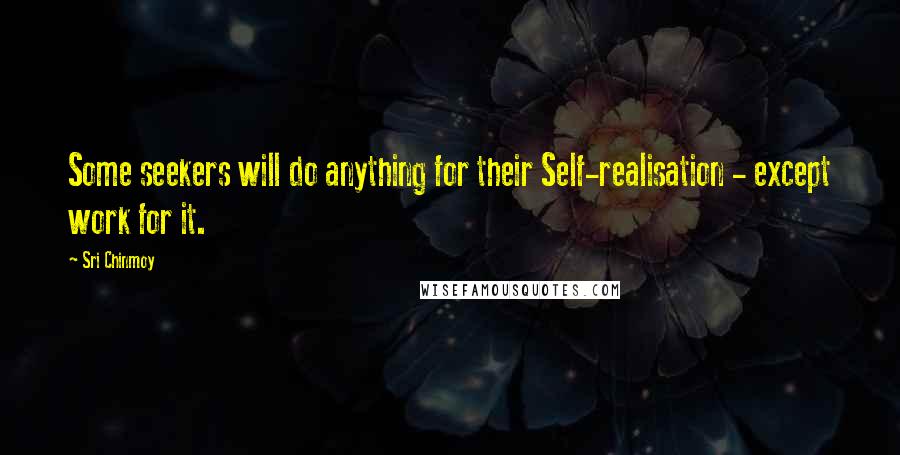 Sri Chinmoy Quotes: Some seekers will do anything for their Self-realisation - except work for it.