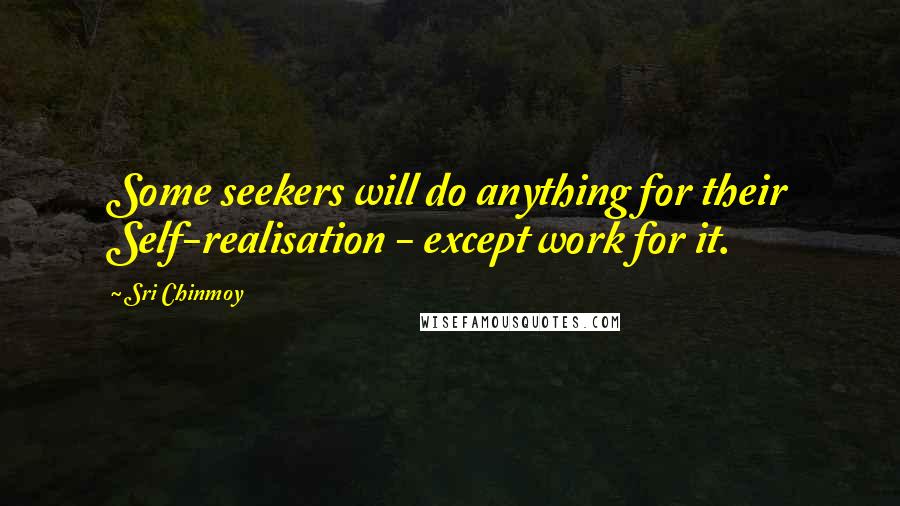 Sri Chinmoy Quotes: Some seekers will do anything for their Self-realisation - except work for it.