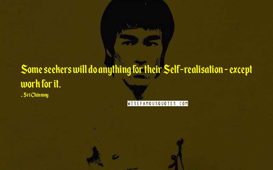 Sri Chinmoy Quotes: Some seekers will do anything for their Self-realisation - except work for it.