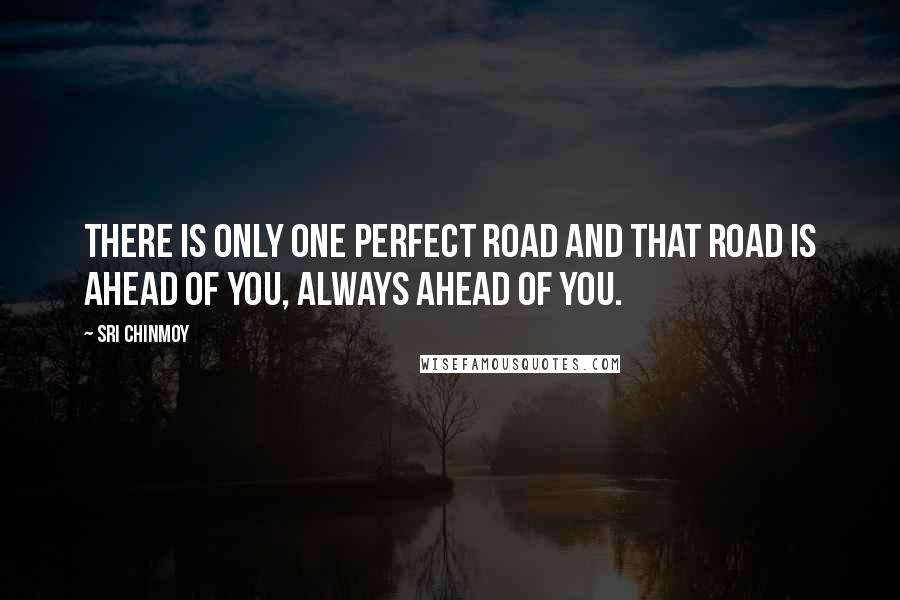 Sri Chinmoy Quotes: There is only one perfect road and that road is ahead of you, always ahead of you.