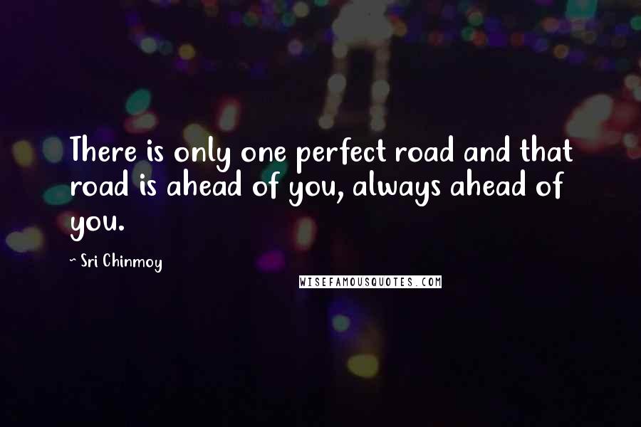 Sri Chinmoy Quotes: There is only one perfect road and that road is ahead of you, always ahead of you.