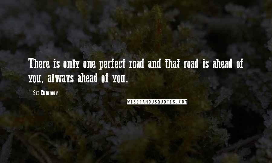 Sri Chinmoy Quotes: There is only one perfect road and that road is ahead of you, always ahead of you.