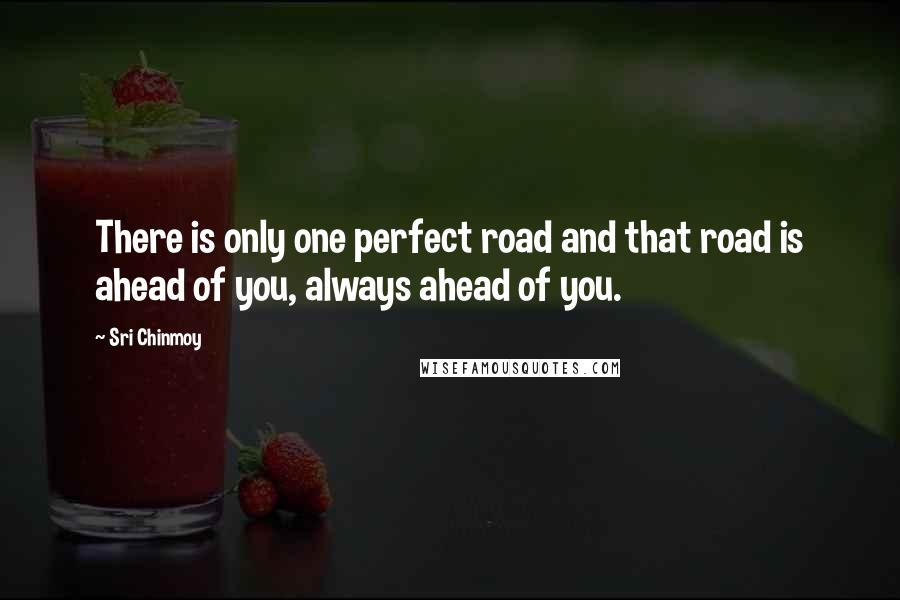 Sri Chinmoy Quotes: There is only one perfect road and that road is ahead of you, always ahead of you.