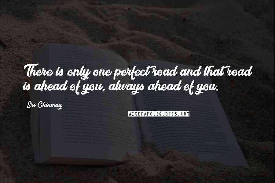 Sri Chinmoy Quotes: There is only one perfect road and that road is ahead of you, always ahead of you.