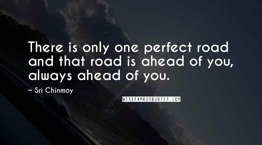 Sri Chinmoy Quotes: There is only one perfect road and that road is ahead of you, always ahead of you.