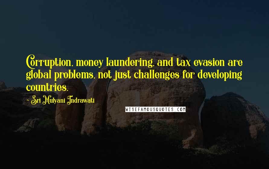 Sri Mulyani Indrawati Quotes: Corruption, money laundering, and tax evasion are global problems, not just challenges for developing countries.