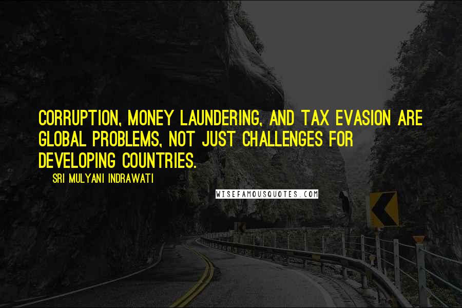 Sri Mulyani Indrawati Quotes: Corruption, money laundering, and tax evasion are global problems, not just challenges for developing countries.