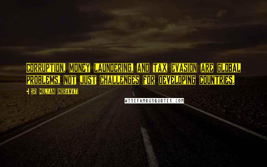 Sri Mulyani Indrawati Quotes: Corruption, money laundering, and tax evasion are global problems, not just challenges for developing countries.