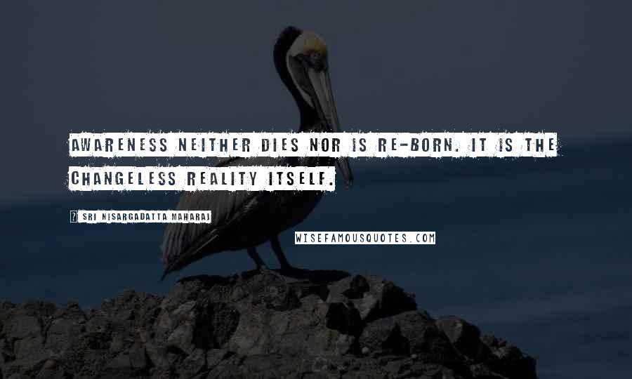 Sri Nisargadatta Maharaj Quotes: Awareness neither dies nor is re-born. It is the changeless reality itself.