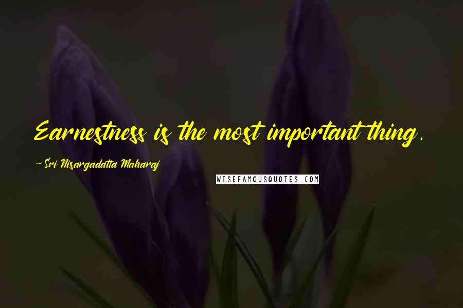 Sri Nisargadatta Maharaj Quotes: Earnestness is the most important thing.