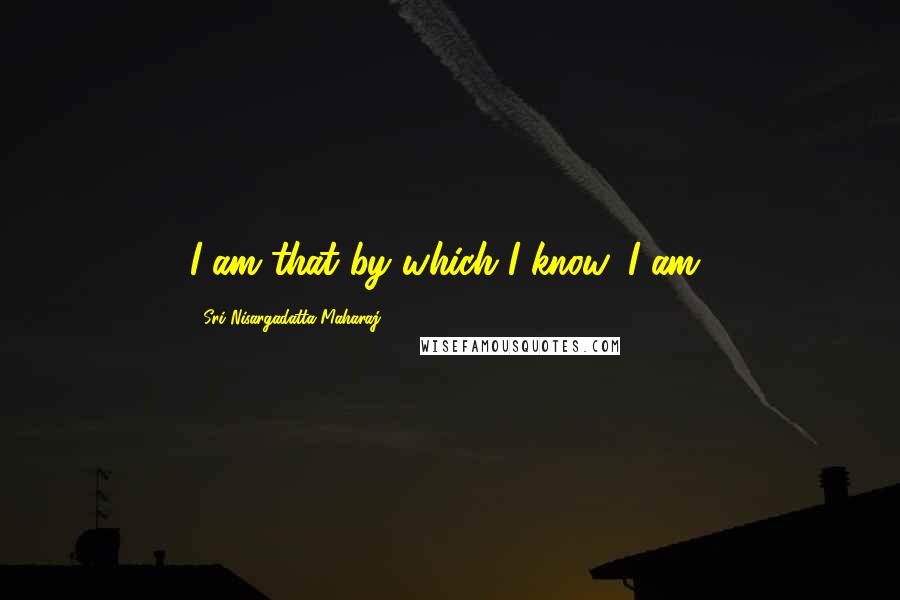 Sri Nisargadatta Maharaj Quotes: I am that by which I know 'I am'