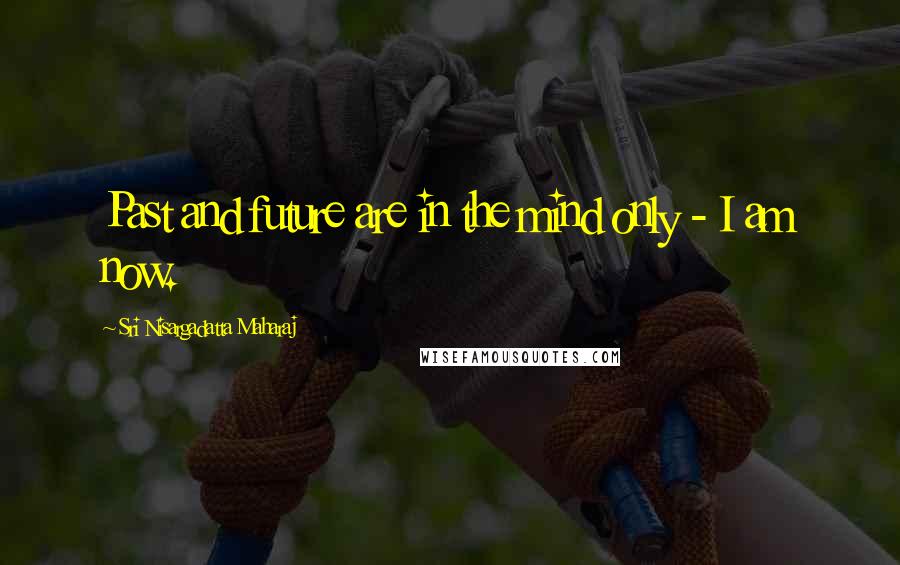 Sri Nisargadatta Maharaj Quotes: Past and future are in the mind only - I am now.