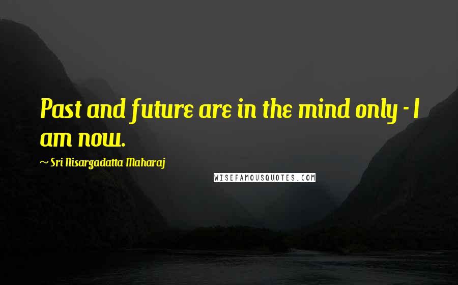 Sri Nisargadatta Maharaj Quotes: Past and future are in the mind only - I am now.