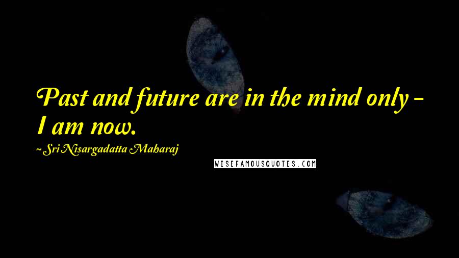 Sri Nisargadatta Maharaj Quotes: Past and future are in the mind only - I am now.