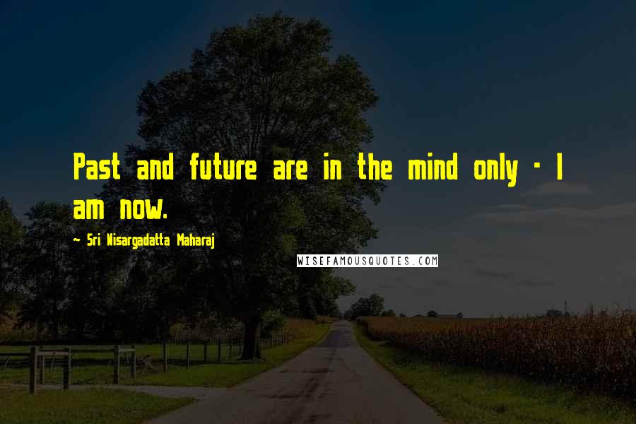 Sri Nisargadatta Maharaj Quotes: Past and future are in the mind only - I am now.