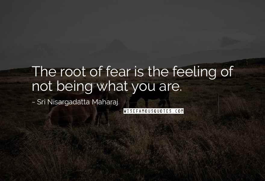Sri Nisargadatta Maharaj Quotes: The root of fear is the feeling of not being what you are.