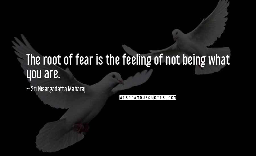 Sri Nisargadatta Maharaj Quotes: The root of fear is the feeling of not being what you are.
