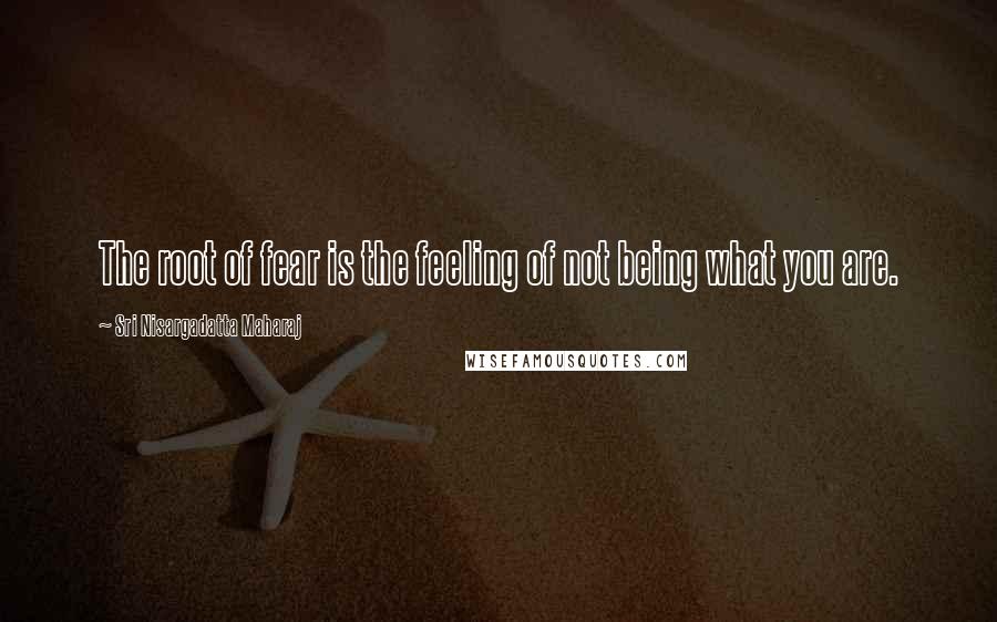 Sri Nisargadatta Maharaj Quotes: The root of fear is the feeling of not being what you are.