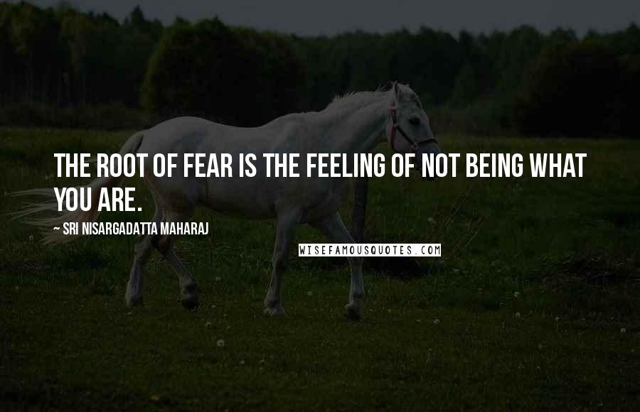 Sri Nisargadatta Maharaj Quotes: The root of fear is the feeling of not being what you are.