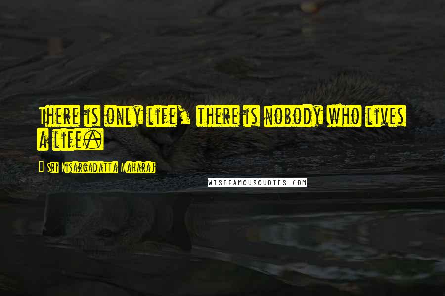 Sri Nisargadatta Maharaj Quotes: There is only life, there is nobody who lives a life.