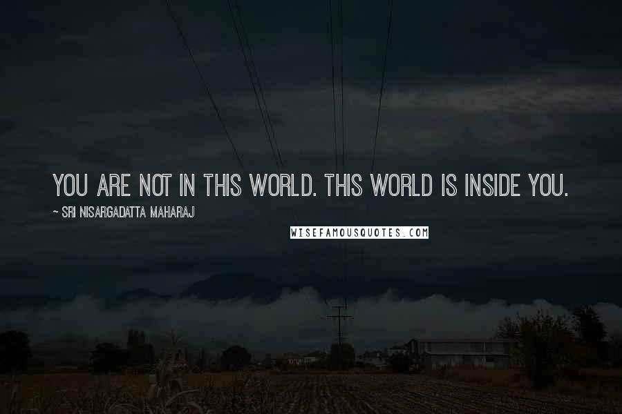 Sri Nisargadatta Maharaj Quotes: You are not in this world. This world is inside you.