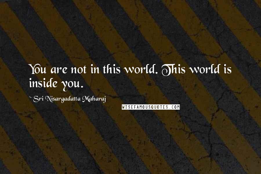 Sri Nisargadatta Maharaj Quotes: You are not in this world. This world is inside you.