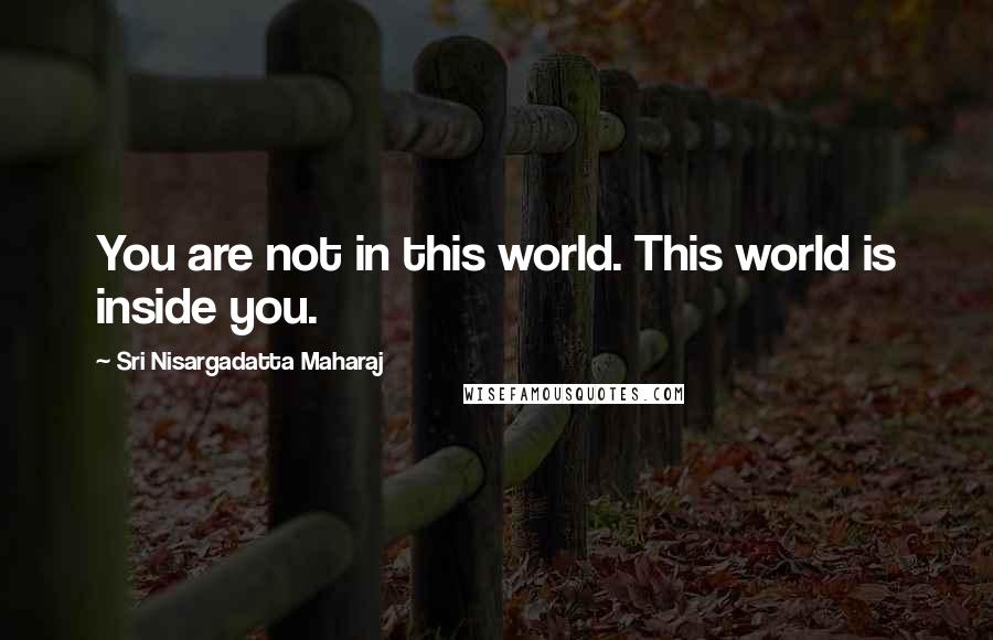Sri Nisargadatta Maharaj Quotes: You are not in this world. This world is inside you.