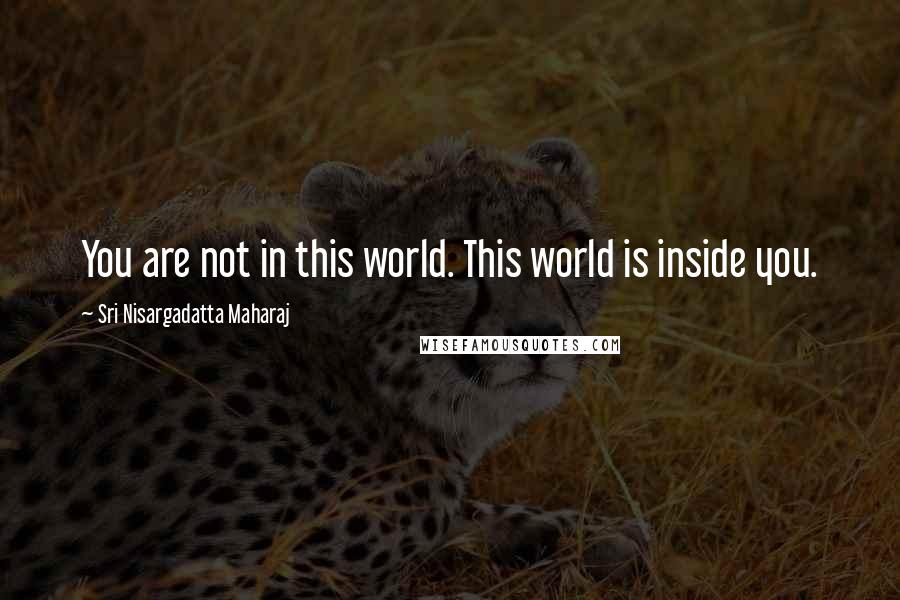 Sri Nisargadatta Maharaj Quotes: You are not in this world. This world is inside you.