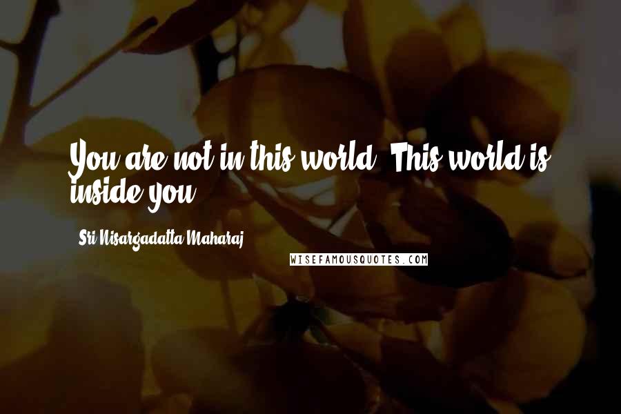 Sri Nisargadatta Maharaj Quotes: You are not in this world. This world is inside you.