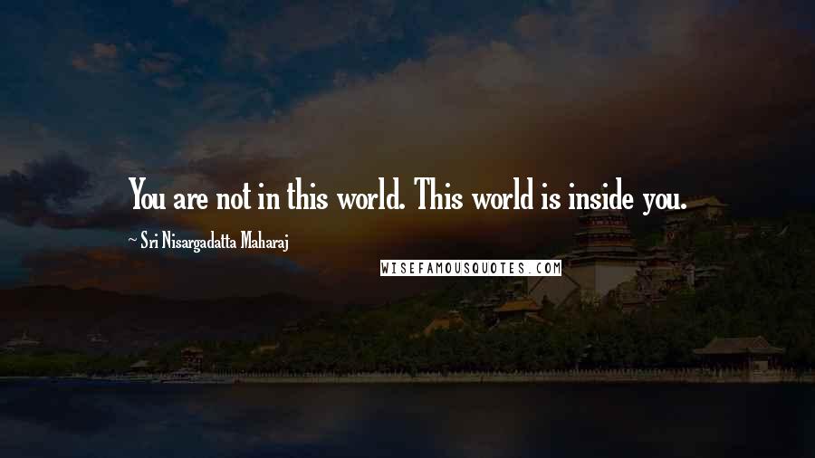 Sri Nisargadatta Maharaj Quotes: You are not in this world. This world is inside you.