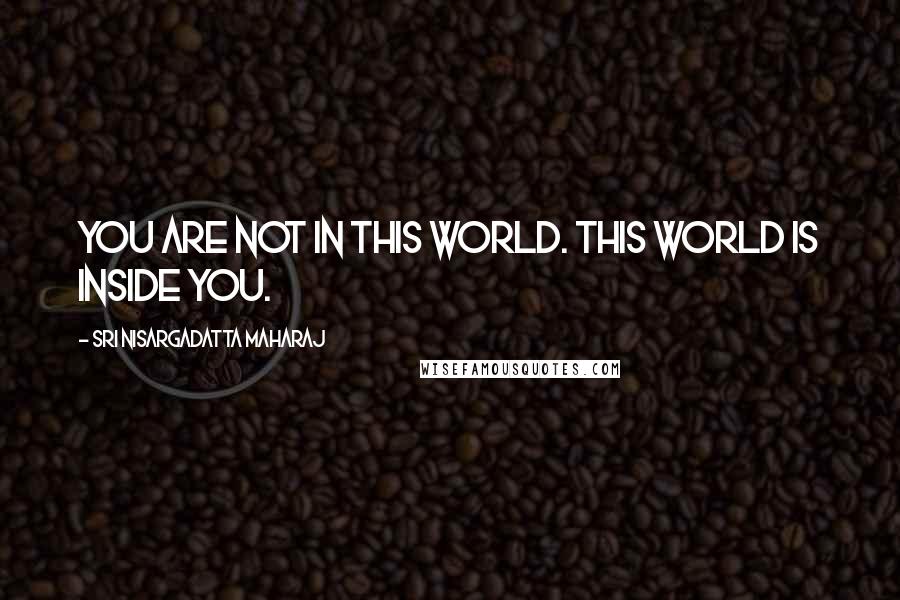 Sri Nisargadatta Maharaj Quotes: You are not in this world. This world is inside you.