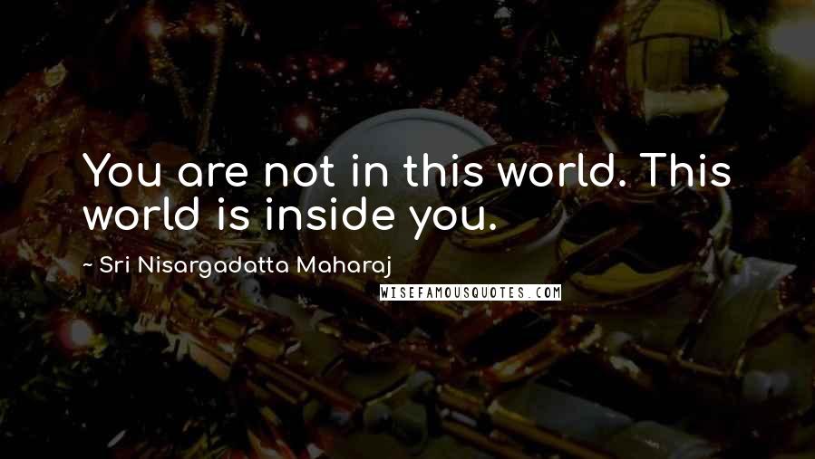 Sri Nisargadatta Maharaj Quotes: You are not in this world. This world is inside you.
