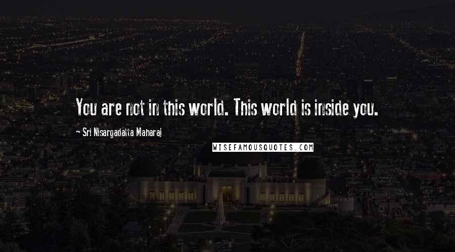Sri Nisargadatta Maharaj Quotes: You are not in this world. This world is inside you.