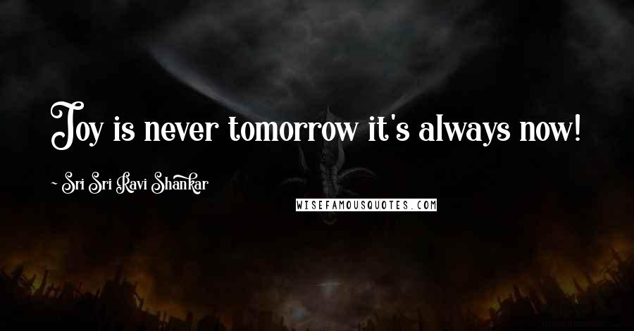 Sri Sri Ravi Shankar Quotes: Joy is never tomorrow it's always now!