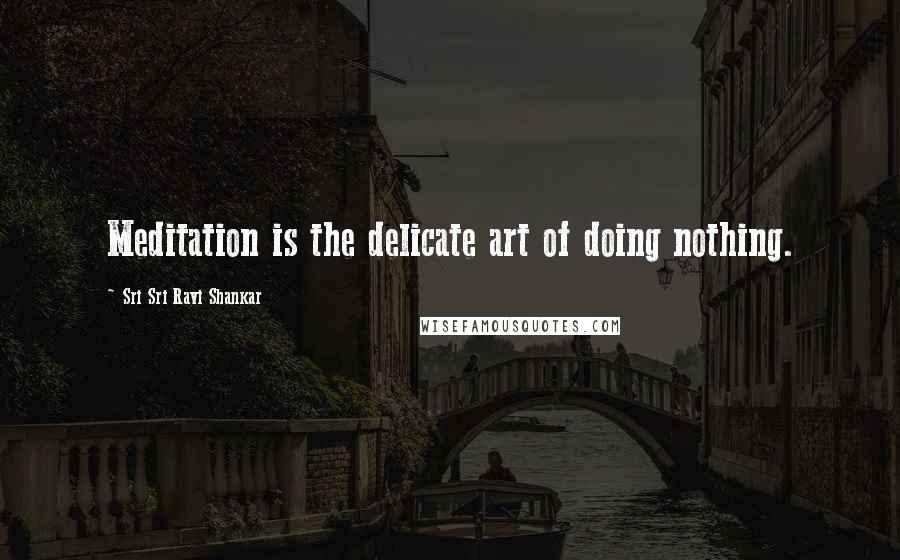 Sri Sri Ravi Shankar Quotes: Meditation is the delicate art of doing nothing.