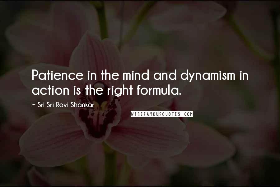 Sri Sri Ravi Shankar Quotes: Patience in the mind and dynamism in action is the right formula.