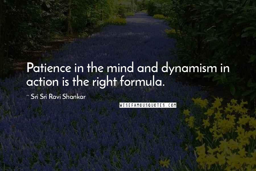 Sri Sri Ravi Shankar Quotes: Patience in the mind and dynamism in action is the right formula.