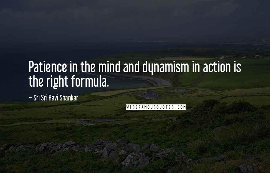 Sri Sri Ravi Shankar Quotes: Patience in the mind and dynamism in action is the right formula.