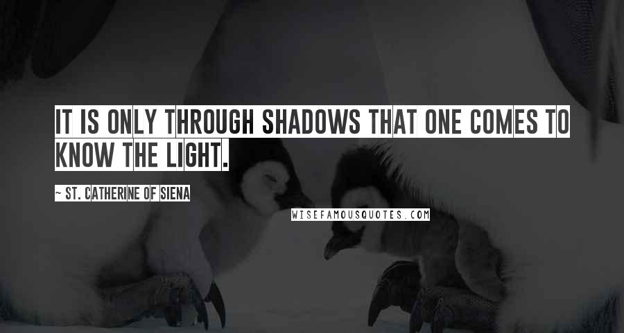 St. Catherine Of Siena Quotes: It is only through shadows that one comes to know the light.