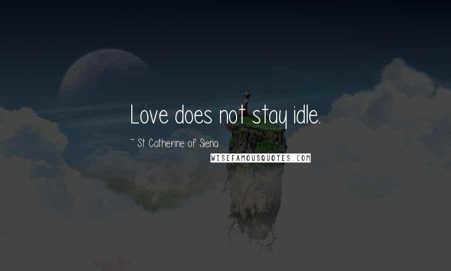 St. Catherine Of Siena Quotes: Love does not stay idle.