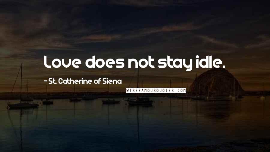 St. Catherine Of Siena Quotes: Love does not stay idle.