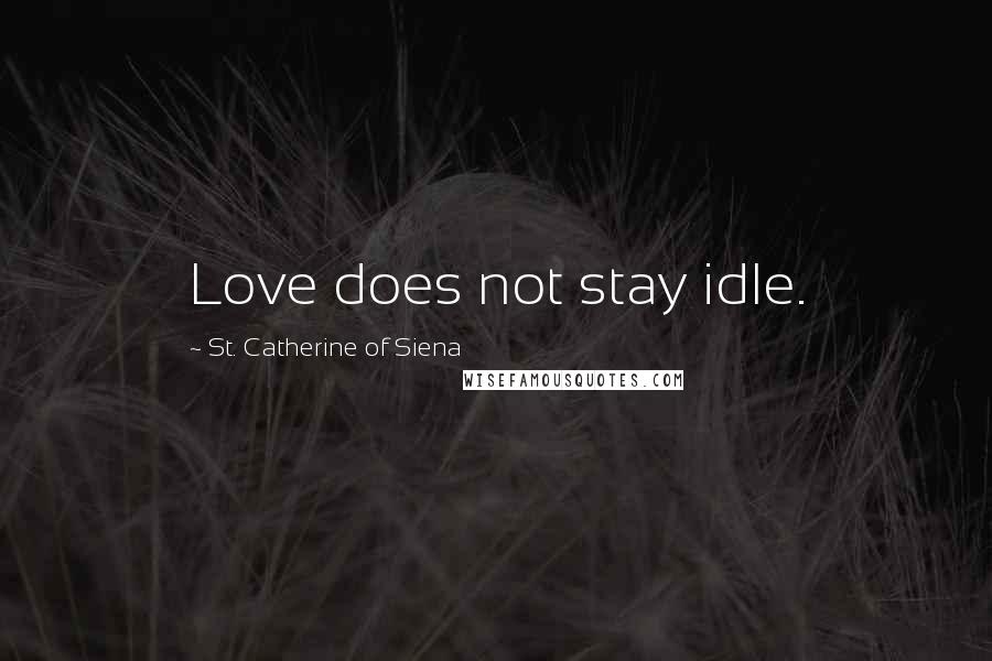 St. Catherine Of Siena Quotes: Love does not stay idle.