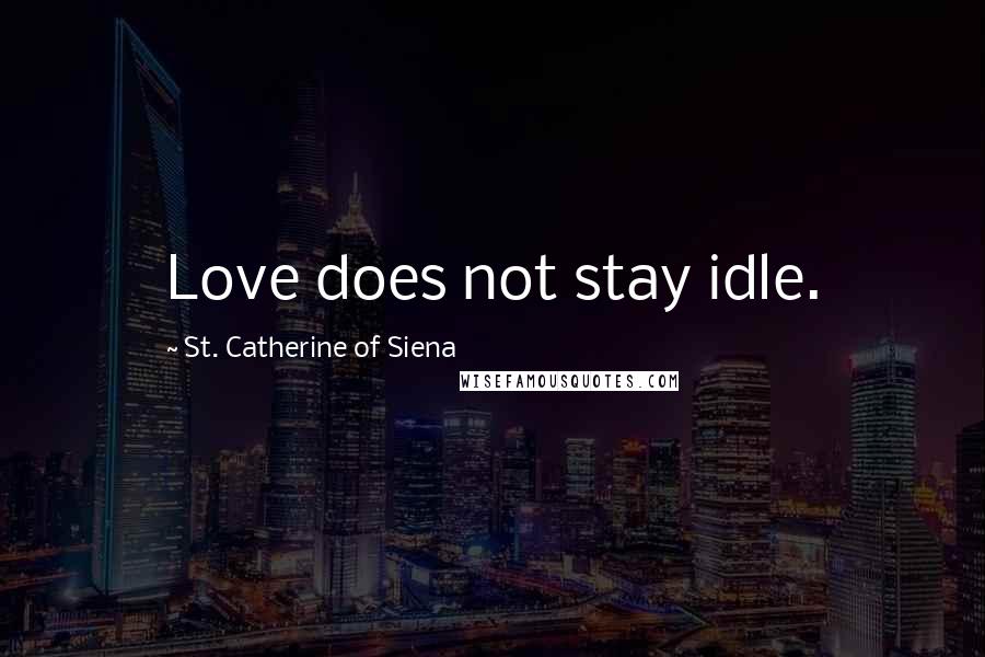 St. Catherine Of Siena Quotes: Love does not stay idle.