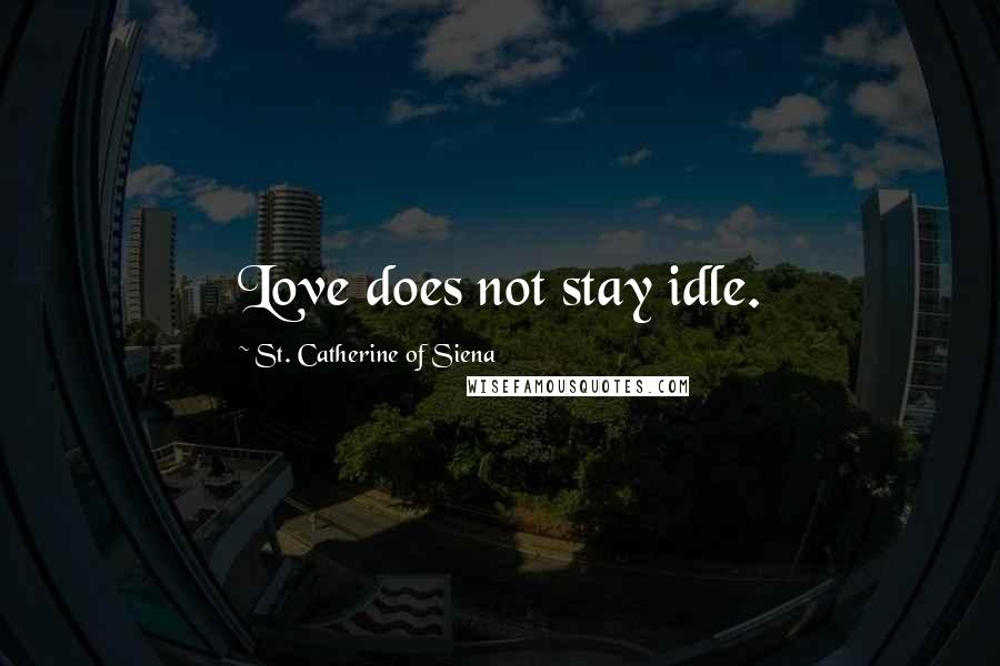 St. Catherine Of Siena Quotes: Love does not stay idle.