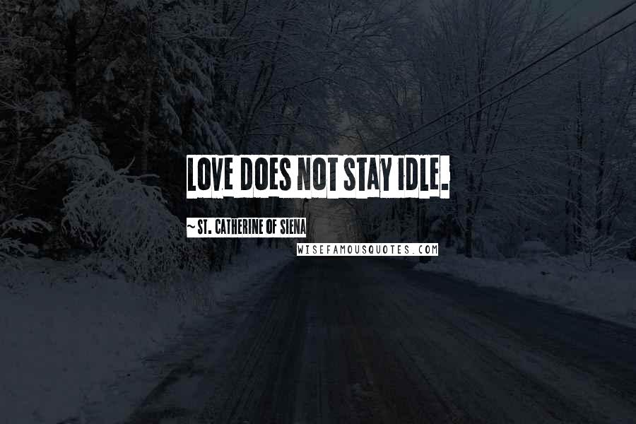 St. Catherine Of Siena Quotes: Love does not stay idle.