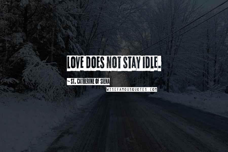 St. Catherine Of Siena Quotes: Love does not stay idle.