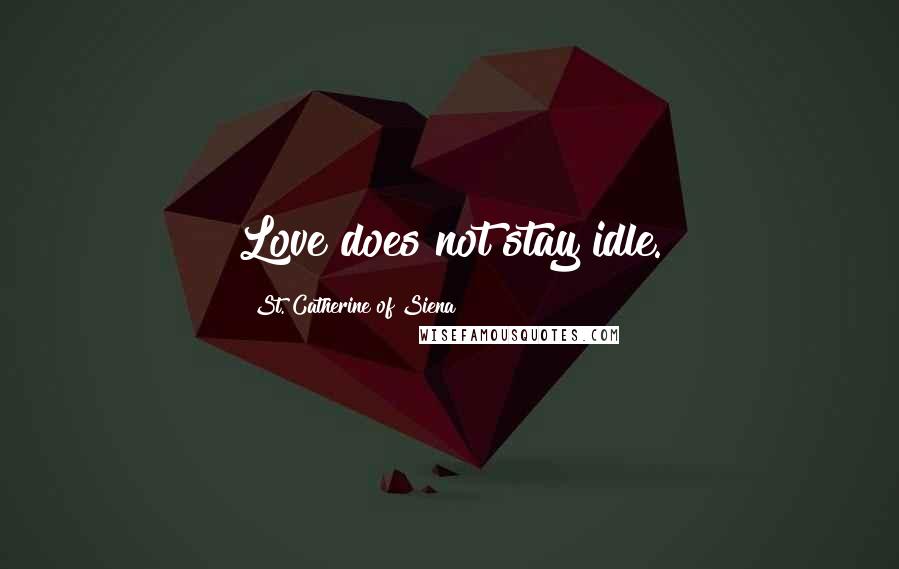 St. Catherine Of Siena Quotes: Love does not stay idle.