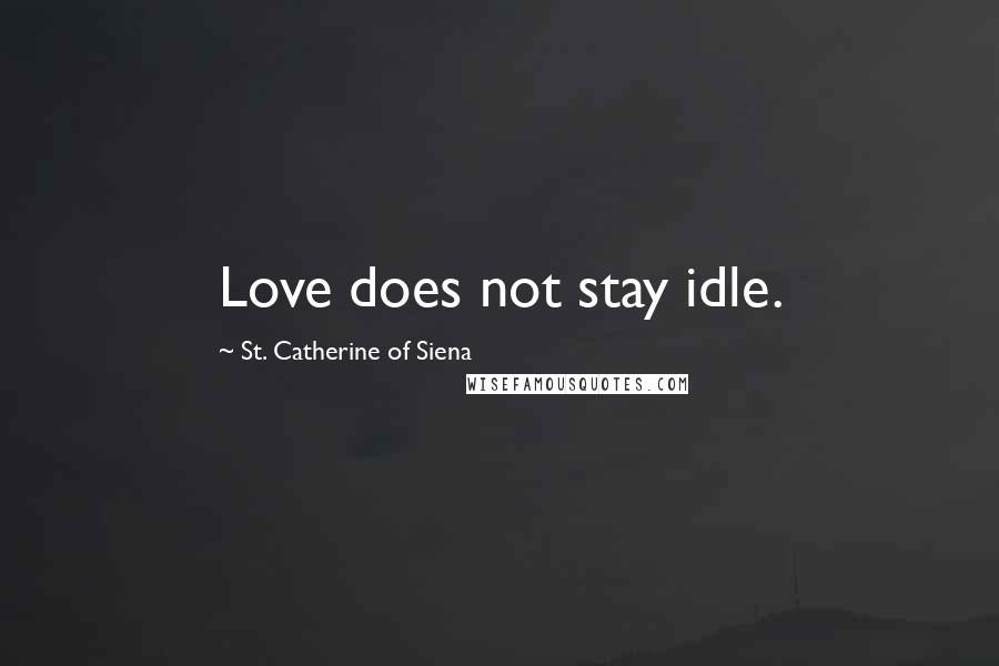 St. Catherine Of Siena Quotes: Love does not stay idle.