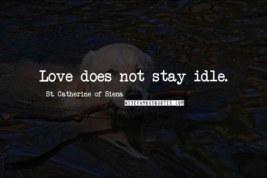 St. Catherine Of Siena Quotes: Love does not stay idle.